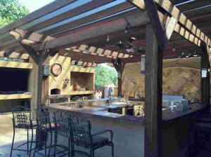 A professionally finished outdoor kitchen